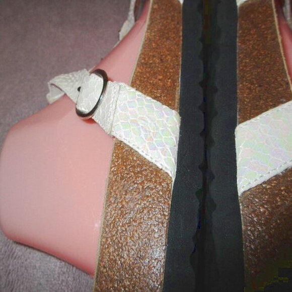 Birkenstock Betula Tango Jeweled Sandals Size 12 43 Iridescent Embossed Leather - Picture 10 of 12